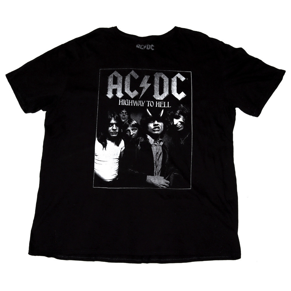 ACDC Highway To Hell Men’s Short Sleeve Crew Neck Black Graphic T-Shirt Size 2XL